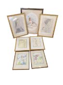 A quantity of framed and glazed pictures of portraits, including from the Royal Library Windson,