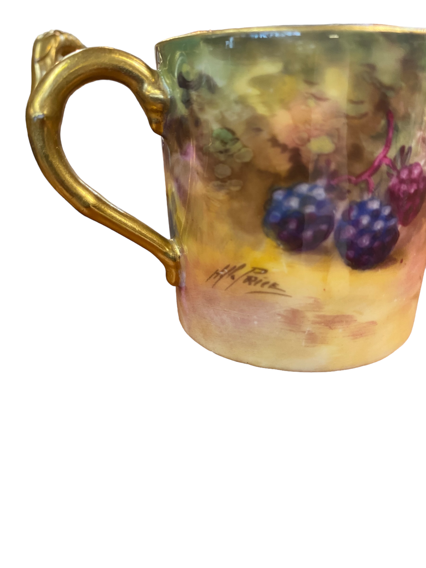 A Royal Worcester part Coffee Service, painted fruits and fauna, to include milk jug, Coffee Pot, - Image 17 of 26
