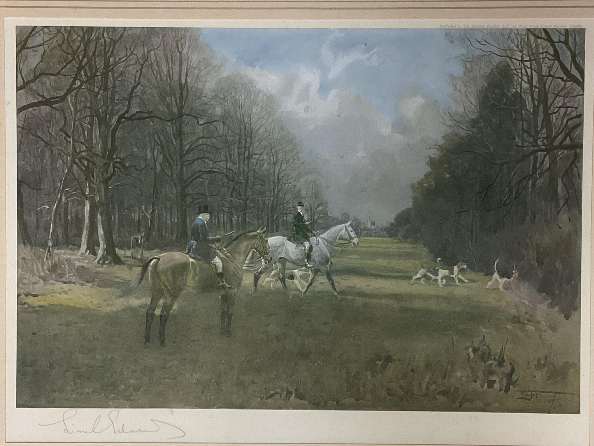 Four prints of hunting scenes, signed lower left, pencil Lionel Edwards, of the Beaufort Hunt, in - Image 5 of 6