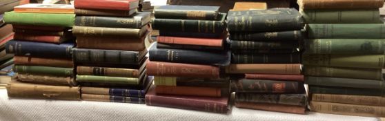 A Large collection of late 19th early 20th century books, various authors Thackery, RL Stevenson,