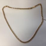A 9ct gold flat link necklace. 45cm. 5.50g