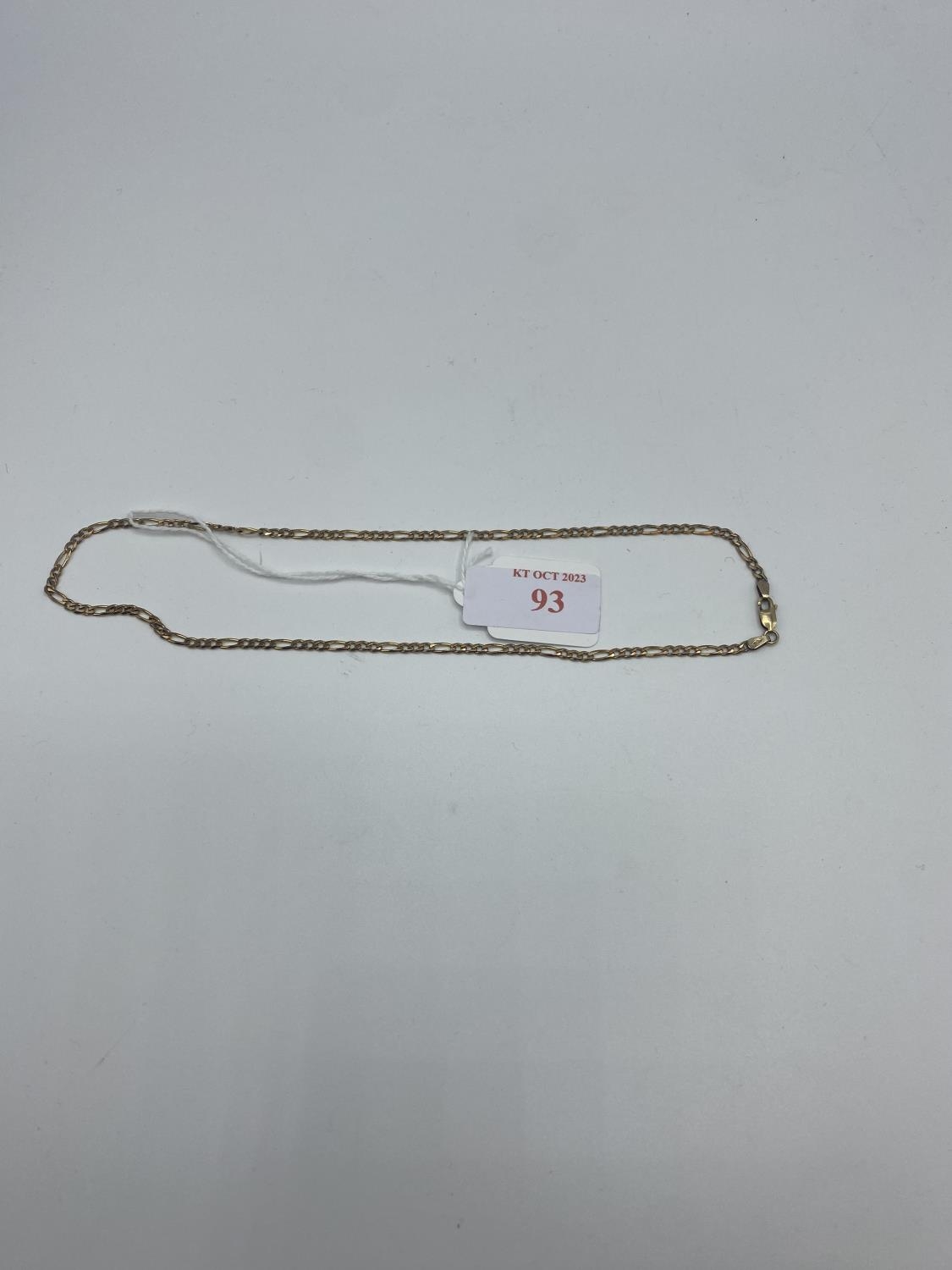 A 9ct gold flat link necklace. 5.7g - Image 4 of 4