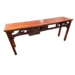 C19 Elmwood Altar Table purchased by vendor from Horsepools with Certificate of Authenticity - W