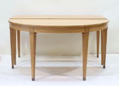 A modern D end shaped table 150cmW x 75cmD x 75.5cmH; , and matching fitted rectangular table 150cmW