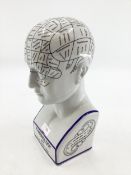 A ceramic phrenology bust by L N Fowler