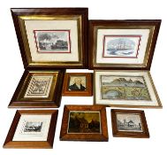 Glazed and gilt framed military pictures, The Bombardment of Sveaborg, officers on the island of
