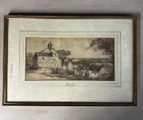 George F Buchanan (act. 1848 - 1864) watercolour on paper 'Witon Le Wear' in a gilt frame 17 cm x 35