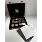 Concorde milestones commemorative coins 11/12 together with 2012 Jubilee 65mm coin