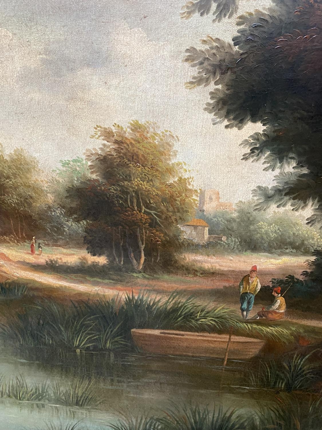 ALLESSANDRO MAFFEI CIRCA 1790-1859, Italian, Oil on canvas, Country River Scene, signed lower right, - Image 4 of 6