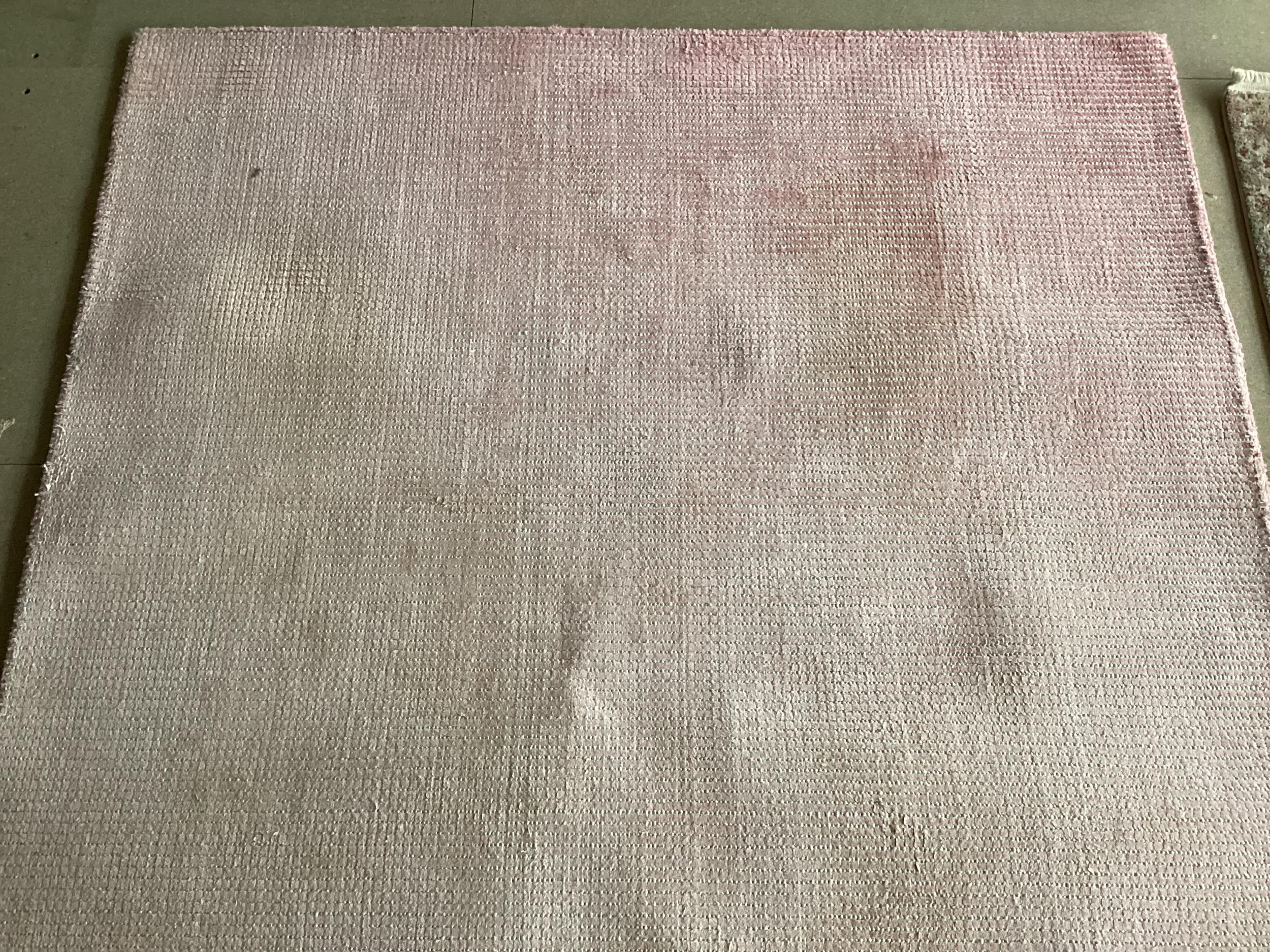 Two modern rugs, pink by Laura Ashley (some wear), 140 x 200cm; and cream ground rug labelled - Image 3 of 8