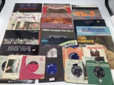 A collection of vinyl LPs and 7". The Who, Beatles, Rolling Stones, Kinks, Prince, Fleetwood Mac,