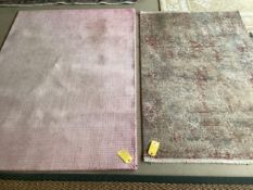 Two modern rugs, pink by Laura Ashley (some wear), 140 x 200cm; and cream ground rug labelled