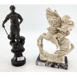 After A Dantini, a resin model of Napoleon, astride Marengo, together with a spelter model of a