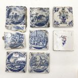 Collection of C19th Delft ceramic tiles 13 x 13cm