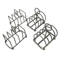 Two pairs of miniature Sterling silver toast racks, Atkin Brothers, Sheffield, 1911, and Charles &