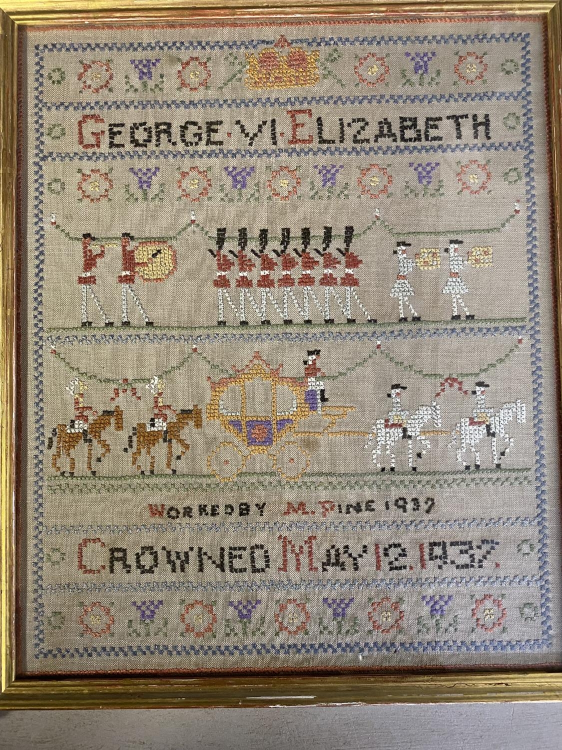 6 unframed and glazed needlework samplers, Edwardian and later A.M.Neville aged 8 and 14 years dated - Image 3 of 10