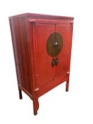 Antique Red Wedding Cabinet (Elmwood Doors & Pinewood) purchased by vendor from Zitan Oriental