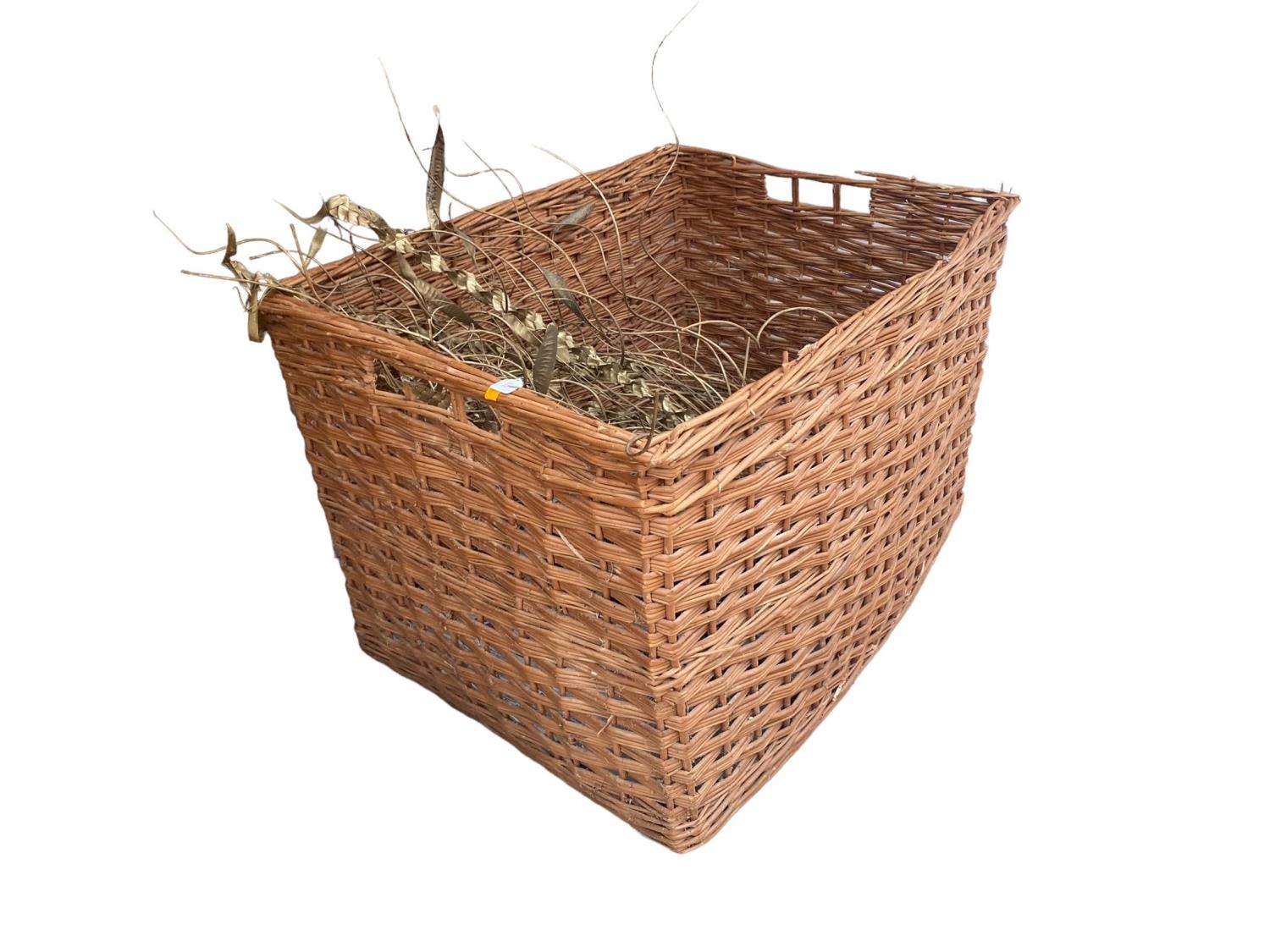 A large wicker basket