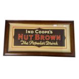 An IND COOPES (Burton Ales) "Nut Brown" framed and glazed advertising print poster, 34cm x 70cm