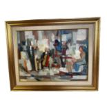 Contemporary oil on canvas, the orchestra, 52cm x 71cmin gilt frame, titled and signed verso