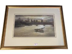 Roy Hammond, British XX, Thames at Blackfriars, watercolour on paper, signed lower left in a gilt