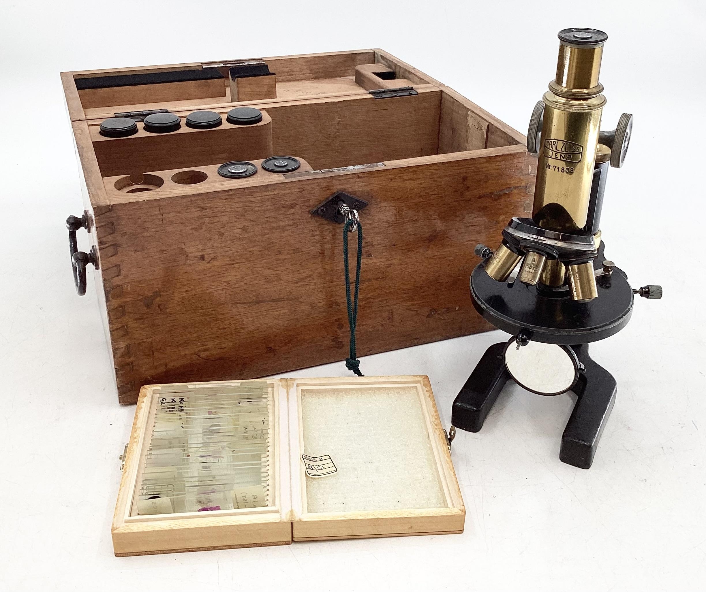 ZEISS microscope with glass slides