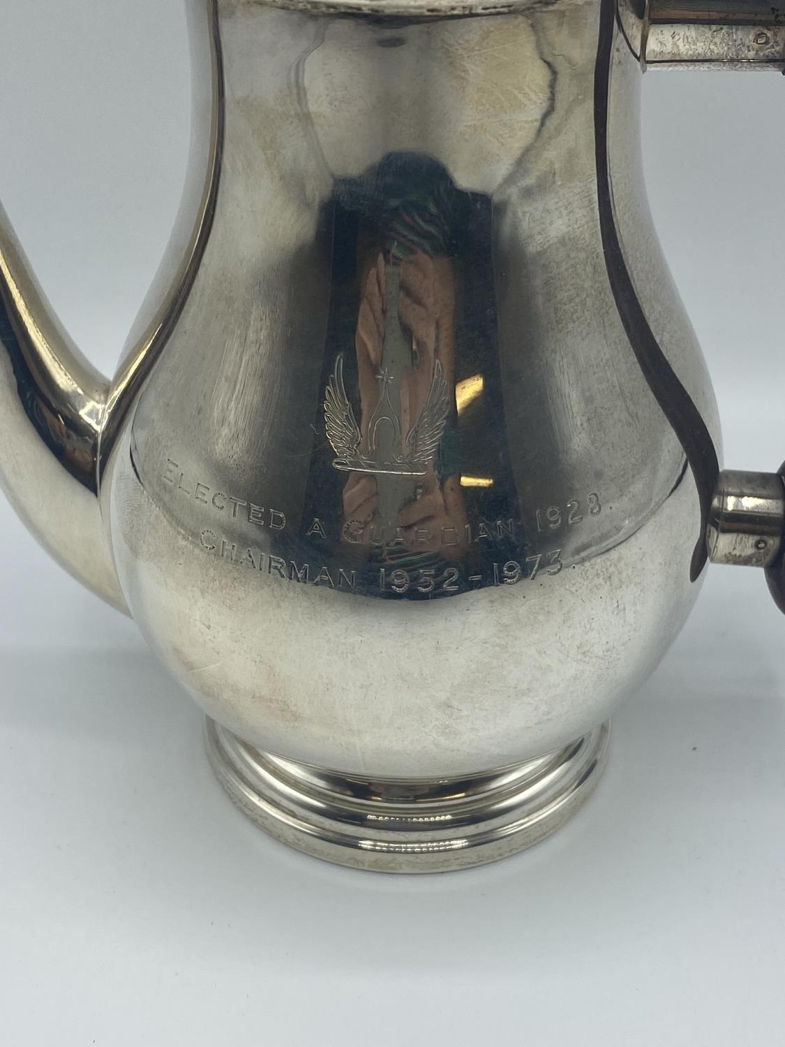 Sterling silver coffee pot, with domed top, fruitwood handle on circular stepped base, by John - Image 2 of 6