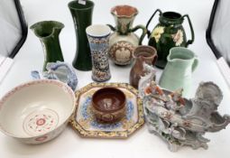 Large collection of ceramics to include Italian Majolica vases