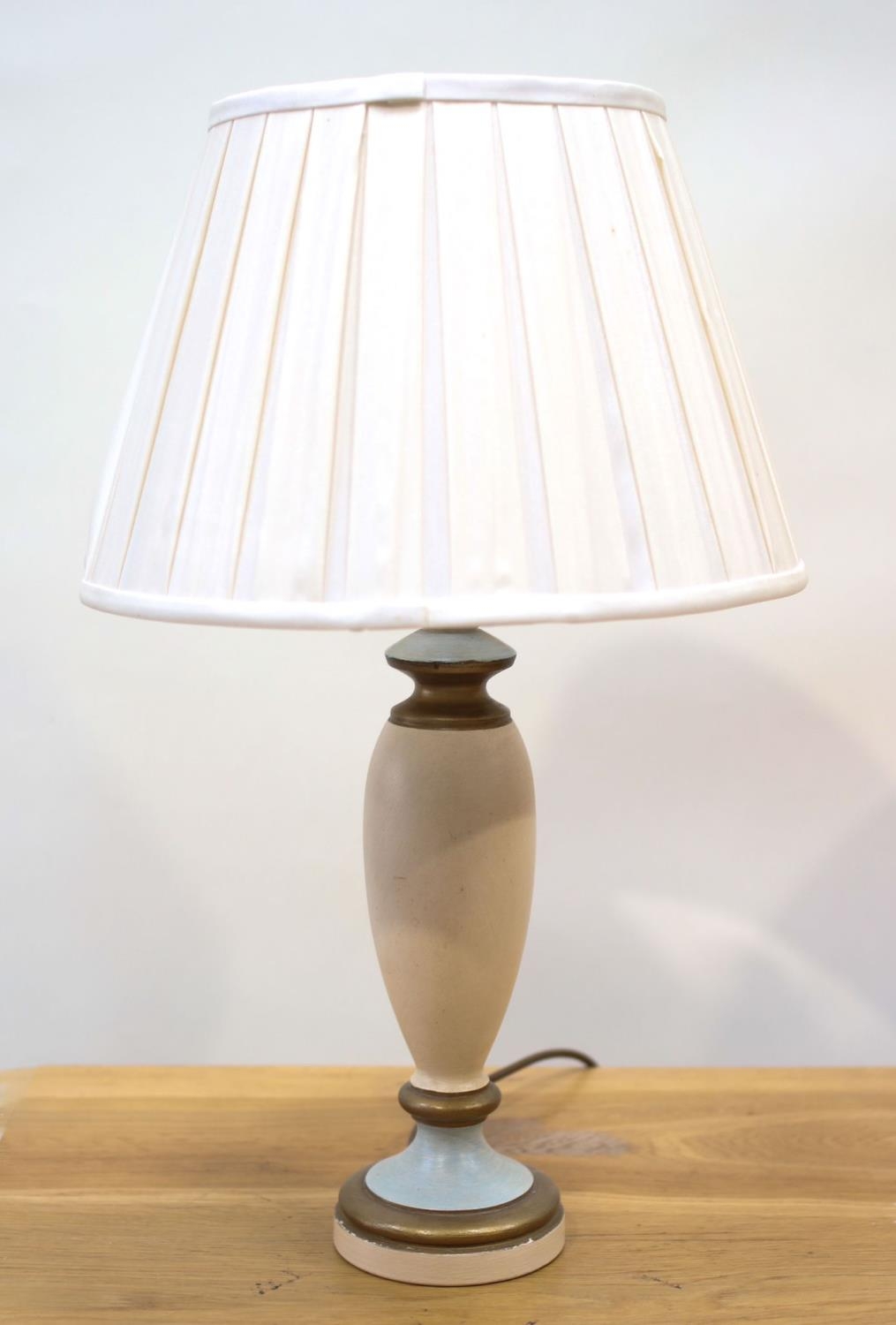 A Pair of Art Deco style table lamps and cream pleated shades - Image 2 of 2