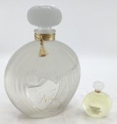 A shop display perfume Factice 'Nina' together with matching smaller example 29cm