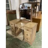 Limed oak dressing table with mirror over 117 cm L
