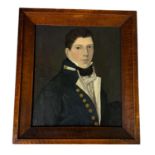 C19th oil on canvas of Matthew Fontaine Maury, (scientist of the sea), 45 x 39cm