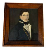 C19th oil on canvas of Matthew Fontaine Maury, (scientist of the sea), 45 x 39cm