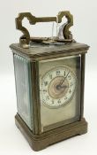 A gilt brass carriage clock, 13cm H