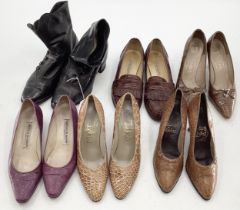 A quantity of ladies leather vintage shoes, various sizes , and a pair of black leather Victorian