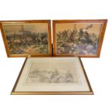 Boer war related pencil sketch of two mounted soldiers, signed lower right, W B Wollen, marked
