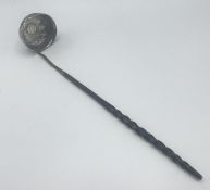 A white metal coin set Toddy ladle with bone handle