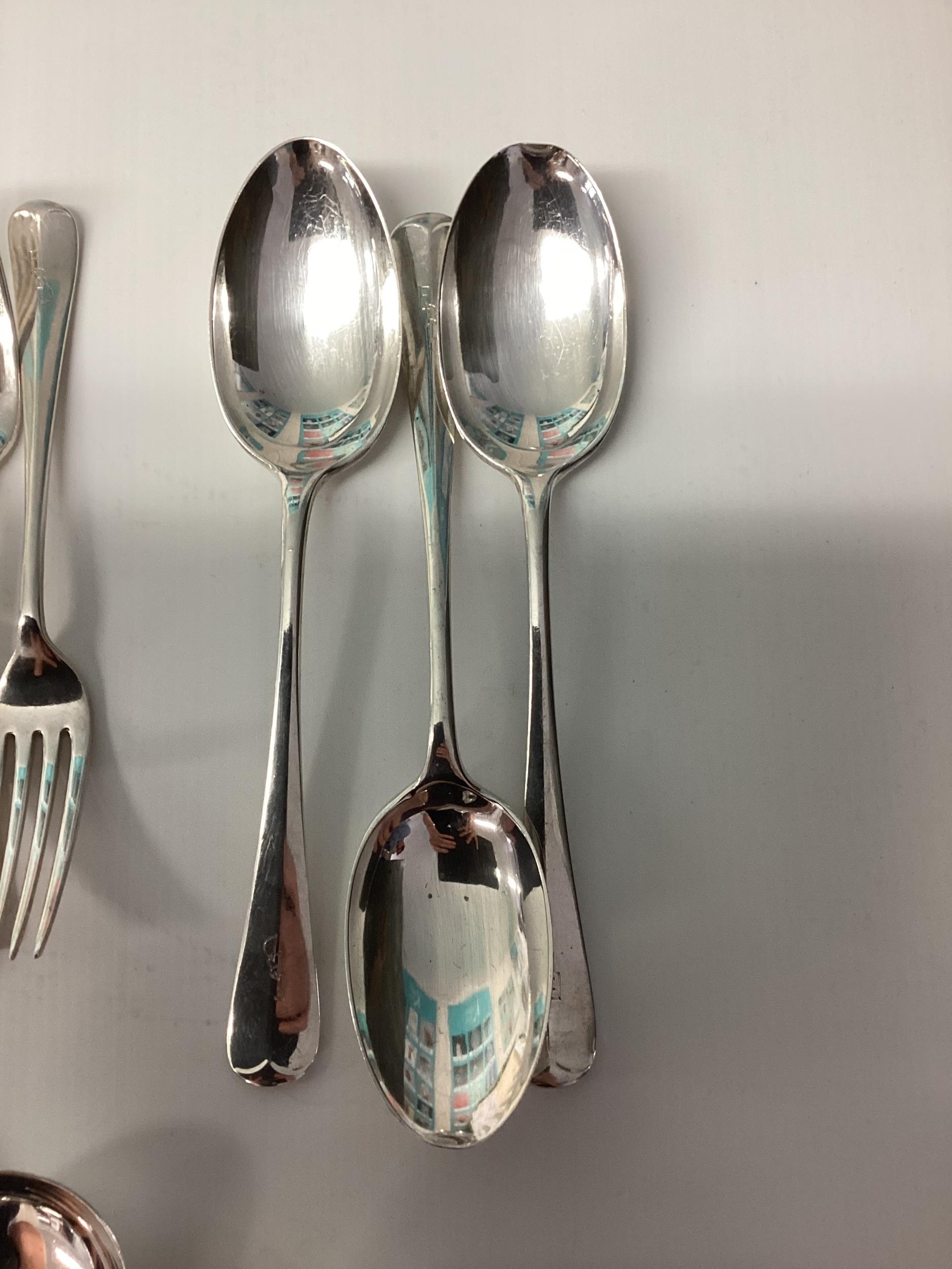 A Sterling silver flatware service (110 pieces), approx 192ozt, initials FBD - Image 2 of 9