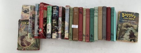 Capt W E Johns, A collection of Biggles Books, Many 1st editions with dust jackets to include