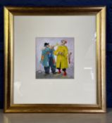 FRANK ARCHER RE RWS, Watercolour/gouache, "Brusquerie", The Catto Gallery label verso, signed