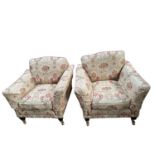 A pair of good quality Parker Knoll deep seated armchairs 94 cm W x 95 cm D x circa 88cm H