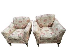 A pair of good quality Parker Knoll deep seated armchairs 94 cm W x 95 cm D x circa 88cm H