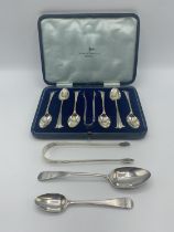 A small collection of silver flatware. Various dates and makers.
