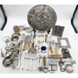 Collection of silver plate to include cutlery etc