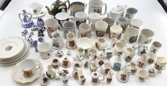 Quantity of Goss crested China ware, and Commemorative memorabilia mugs, and a Copeland Spode