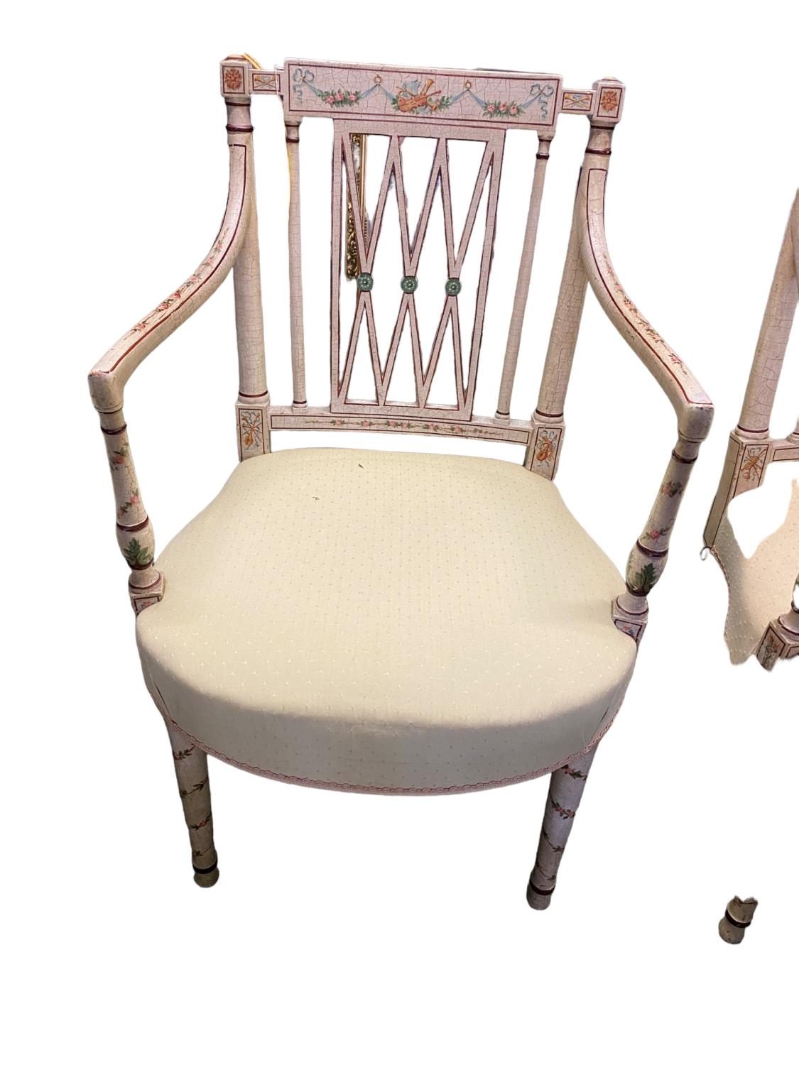 A set of six Regency painted salon armchairs, 91cm H 53.5 cm W, seat depth 47.5 cm - Image 2 of 10