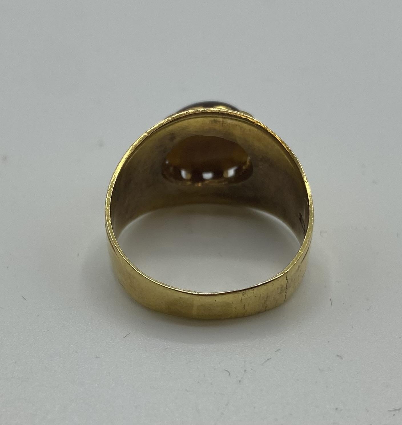 A 9ct gold marked and Tigers Eye Dress ring, 4.8g size P - Image 2 of 5