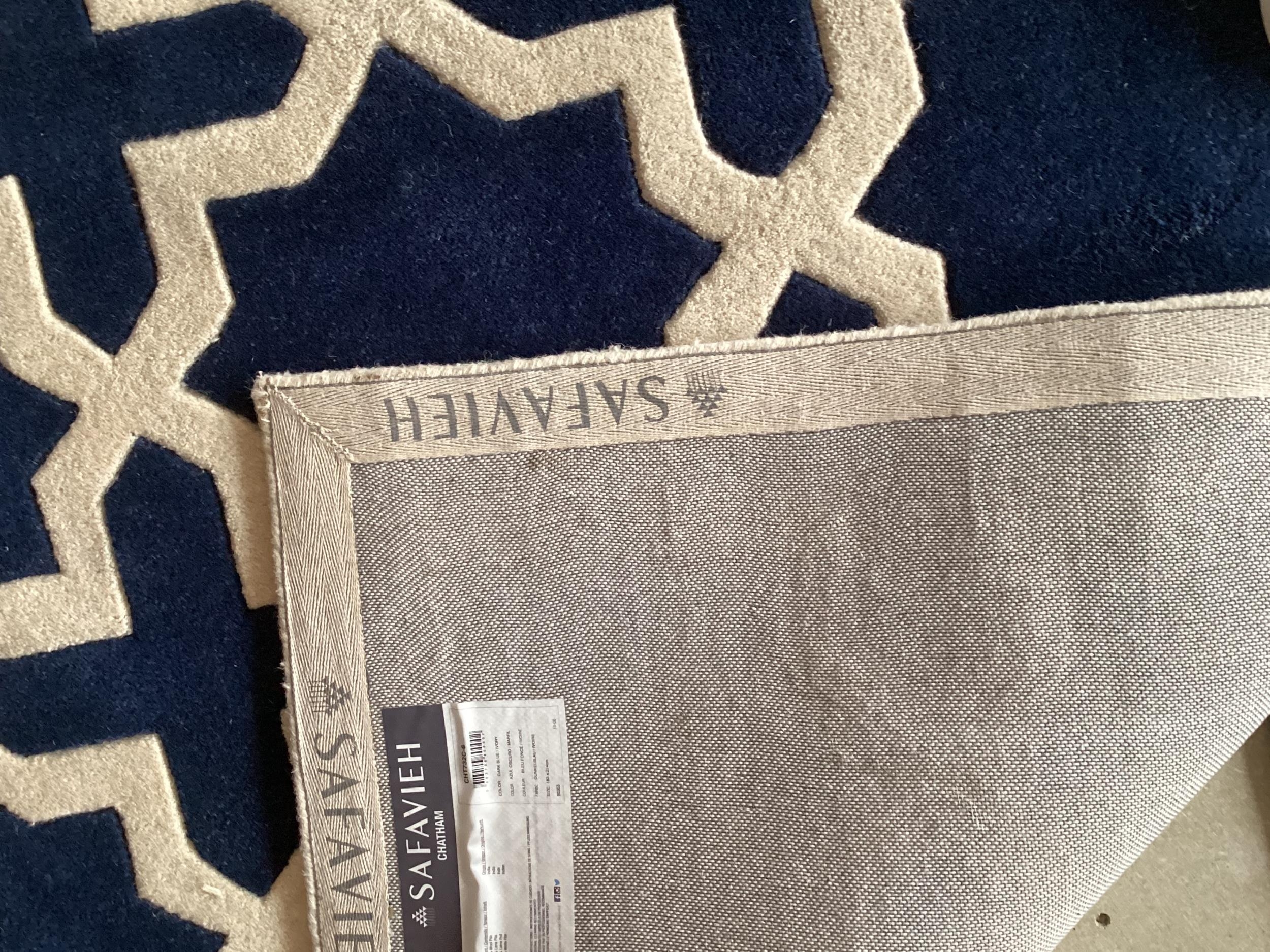 An excellent quality, as new, from original packaging, dark blue and ivory coloured Indian rug, - Image 5 of 5