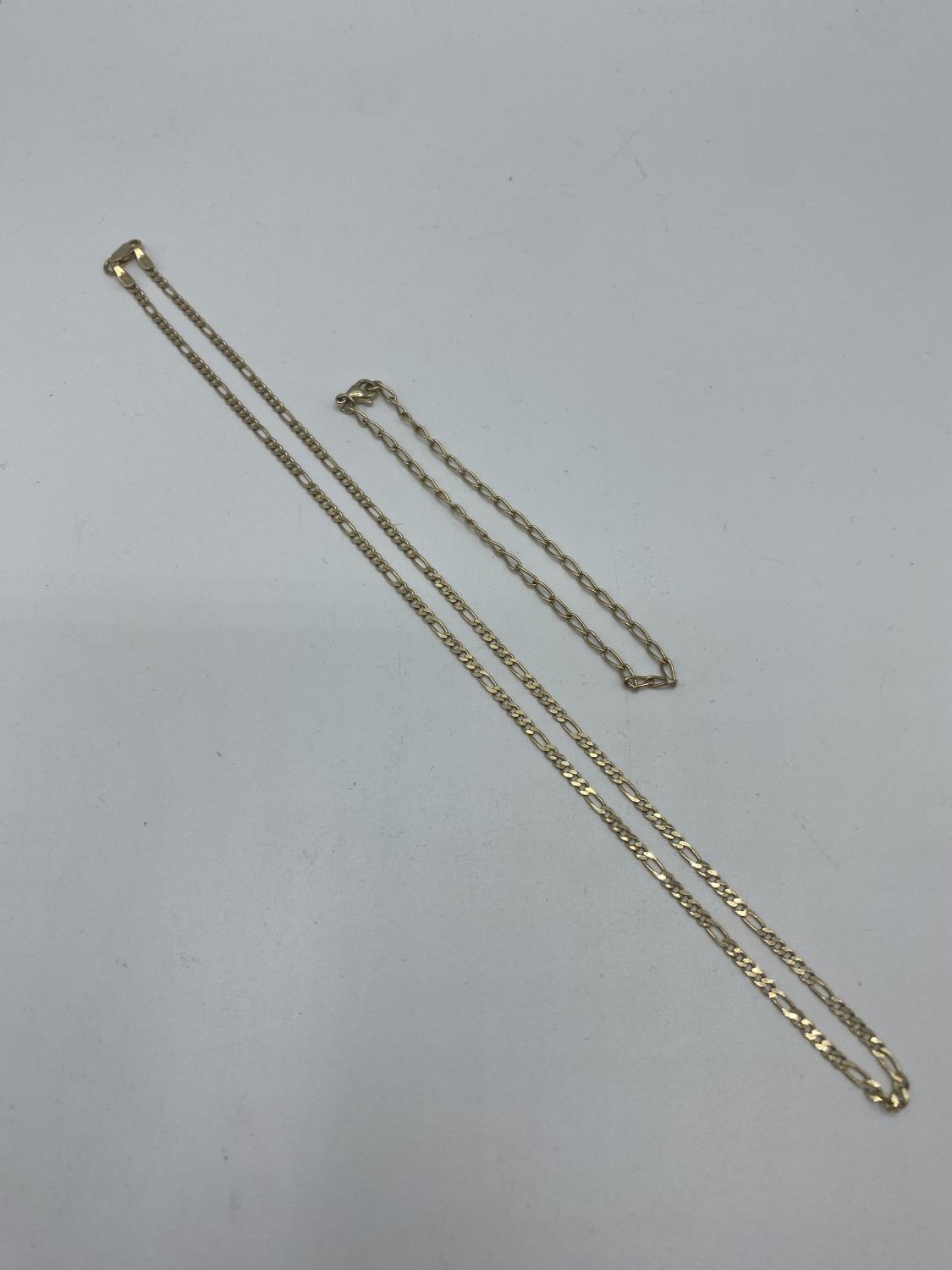 A 9 ct gold fancy link necklace together with a 9ct gold bracelet 7.14 g