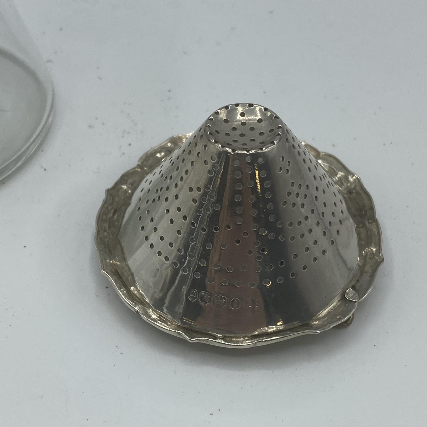 A Pair of sterling silver topped whisky noggins together with a Georgian silver wine filter, two - Image 7 of 9